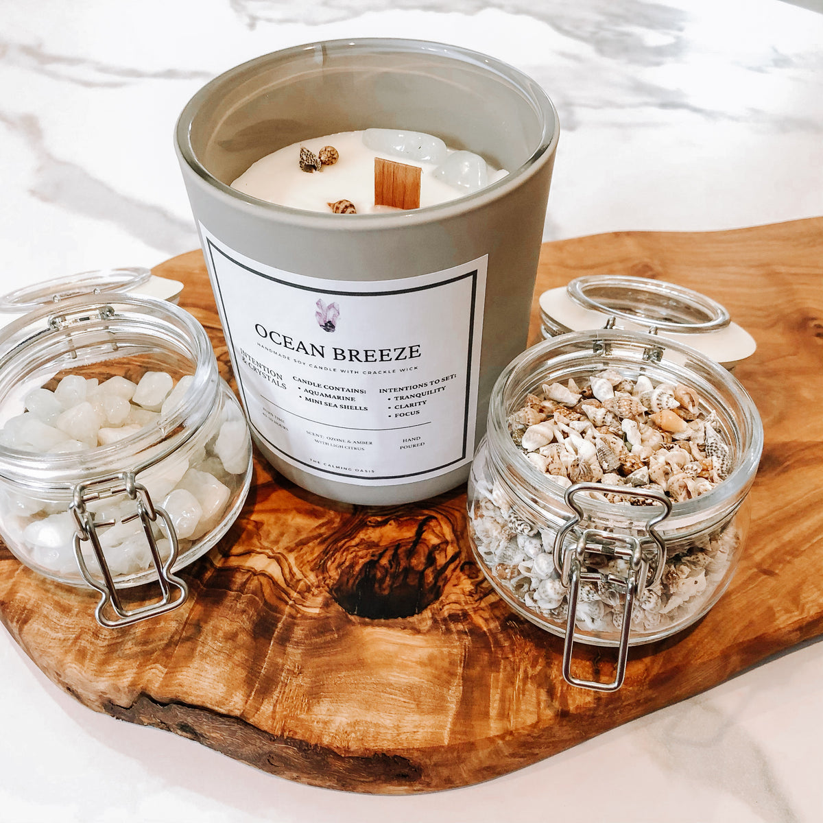 Ocean Breeze | Aquamarine Candle | 12.5oz Glass – The Calming Oasis