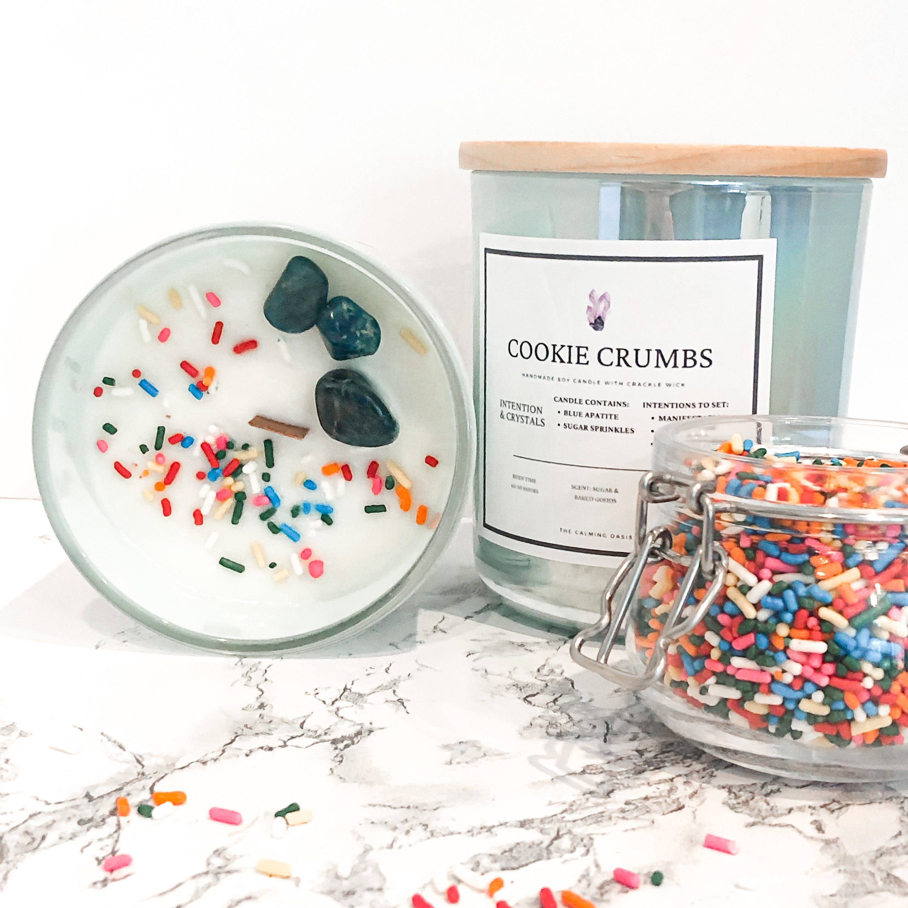 Cookie Crumbs | Blue Apatite Candle | 12.5oz Glass