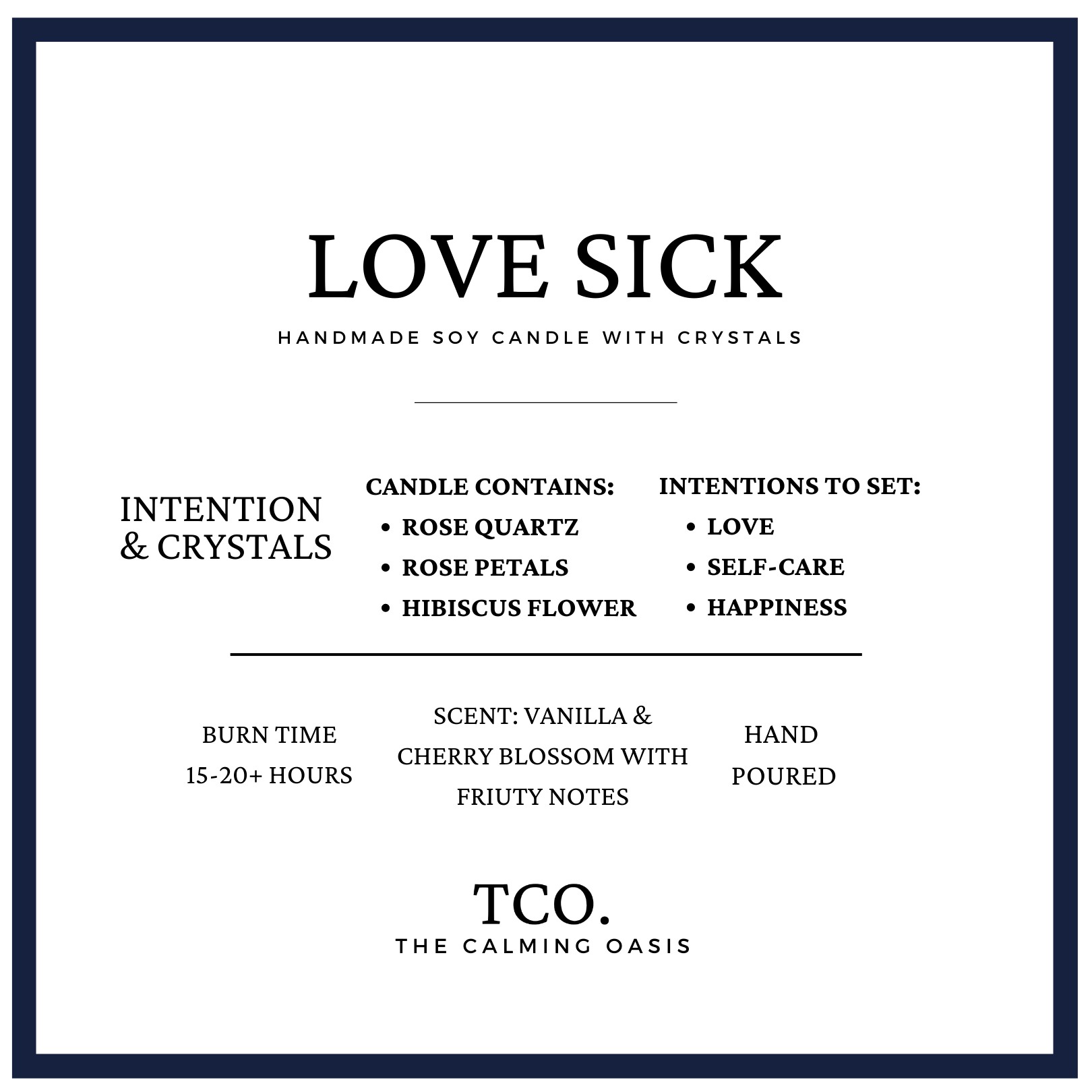 Love Sick | Rose Quartz Candle | 8oz Mini