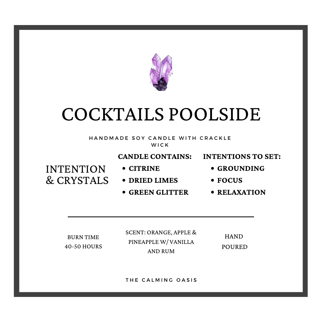 Cocktails Poolside | Citrine Candle | 12.5oz Ceramic
